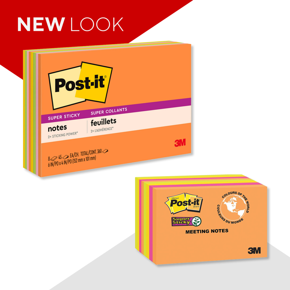 Post-it Super Sticky Notes, 8 x 6, Energy Boost Collection