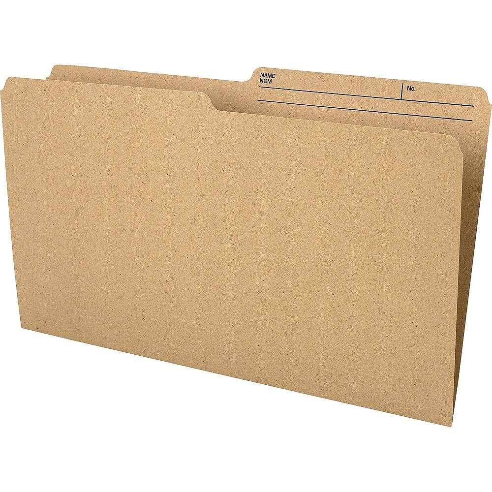  STP13576  Staples 1/2 Cut Recycled File Folders - Legal Size -  100 Pack