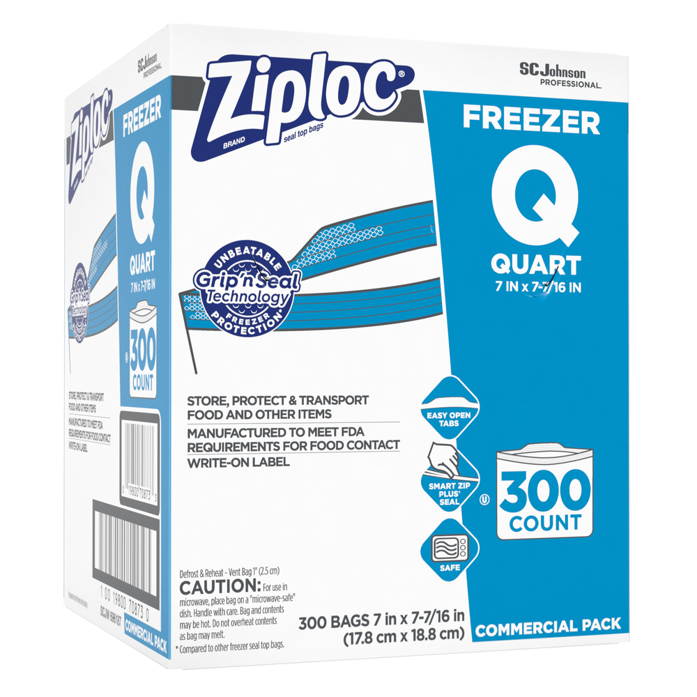 Ziploc Professional Freezer Bags, Quart, 300 Count