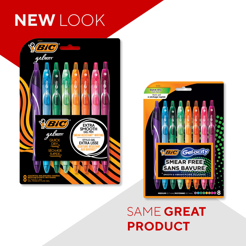 Bic Gel-ocity Quick Dry Gel Pens 0.7mm Medium Point Multicolor