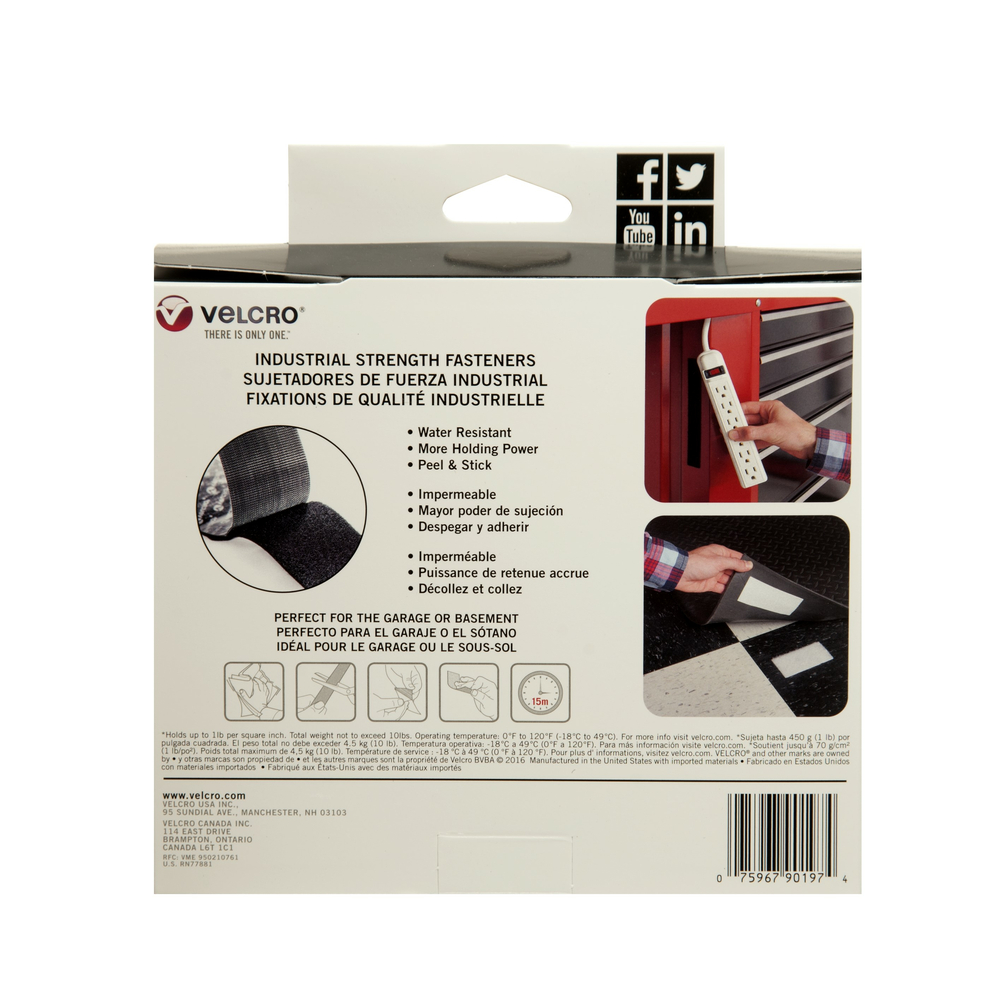 VELCRO 170091 Reclosable Fastener Strap Black Pk900 for sale online