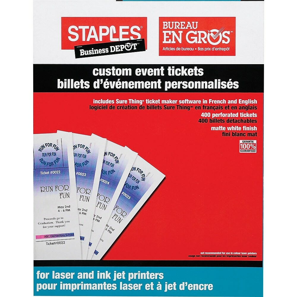 eway.ca - STP32925 | Staples Custom Event Tickets, 400 Pack