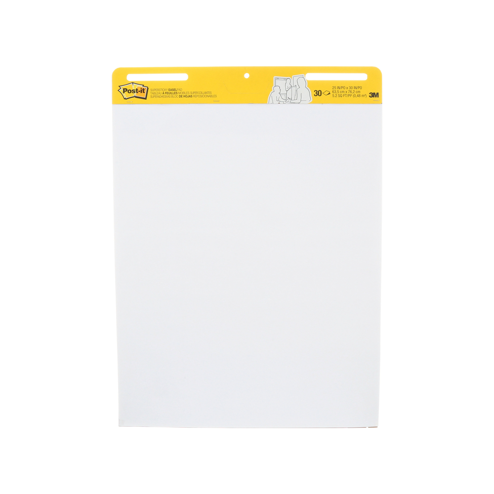 4 Pads Post-it Super Sticky Easel Pad 25 x 30 White, 30 Sheets