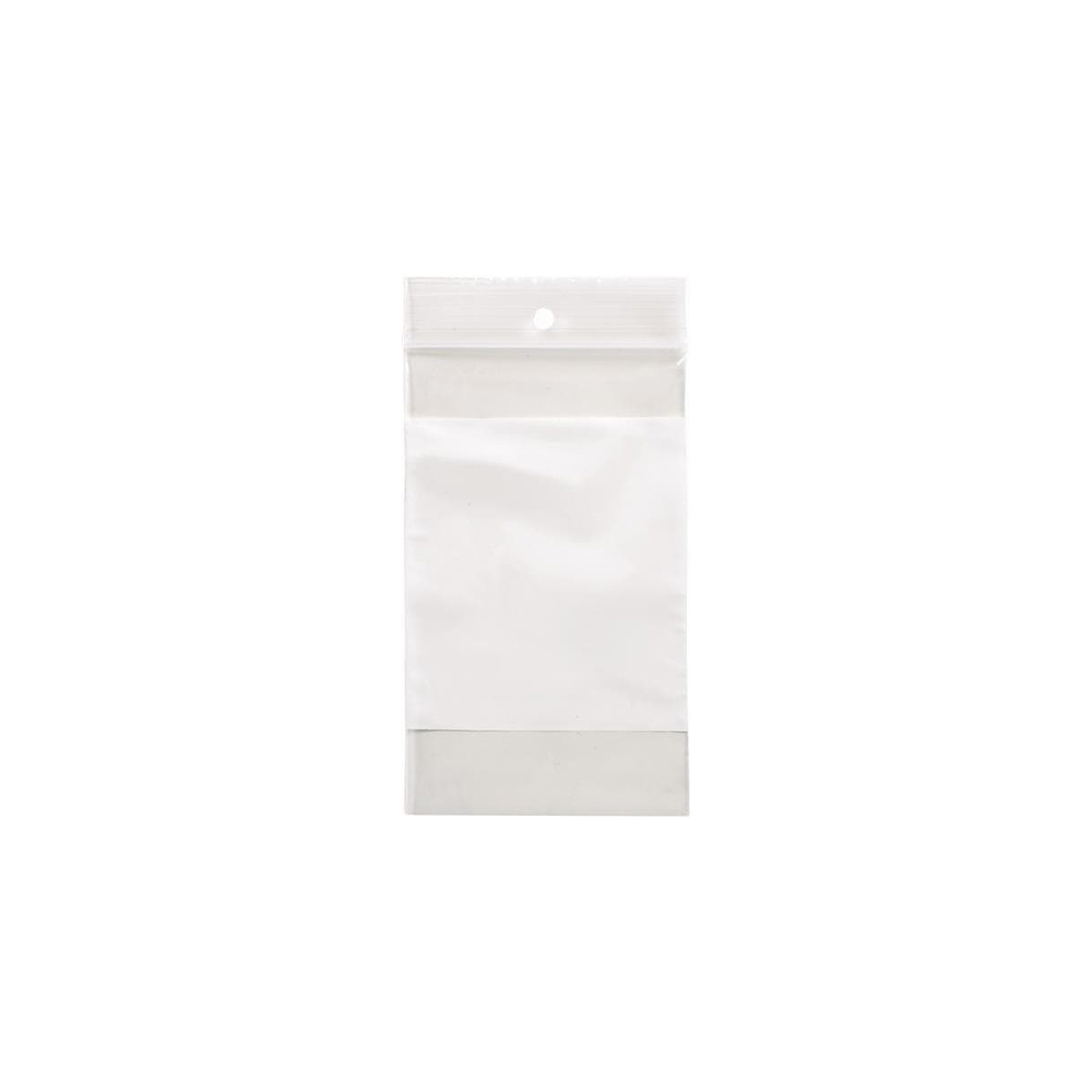 2x3 White Block Reclosable Bags, Zipper Bag