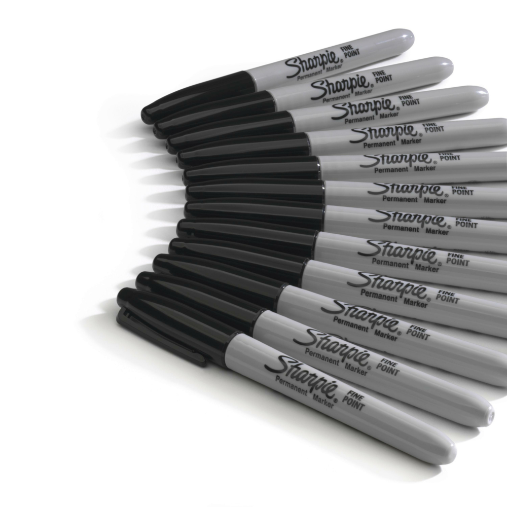 Sharpie Permanent Markers, Fine Point, Black, 5 Count