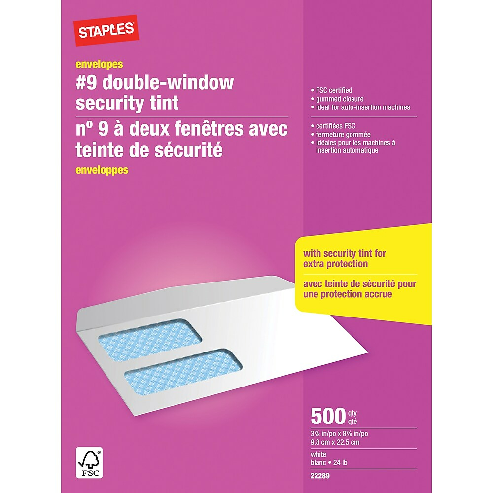  STP22290  Staples - Enveloppes kraft pour catalogue avec  fermeture QuickStrip, 9 x 12 po, 24 lb, brun, boîte de 100