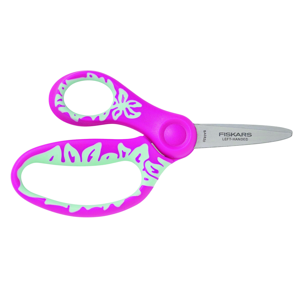 Fiskars for Kids Left-Handed Softgrip Pointed-Tip Scissors (Assorted)