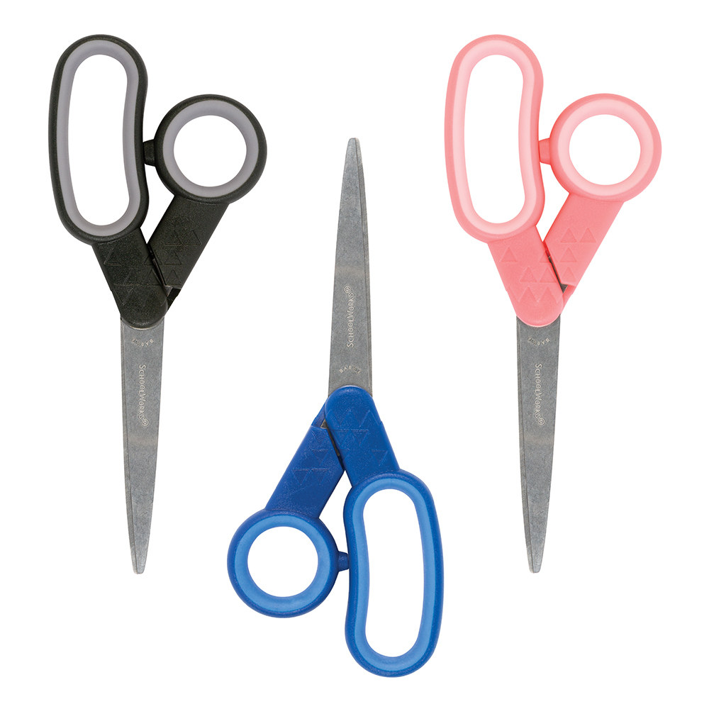 Student Scissors for School: 7 Inch 3 Pack Sharp Pointed Tip