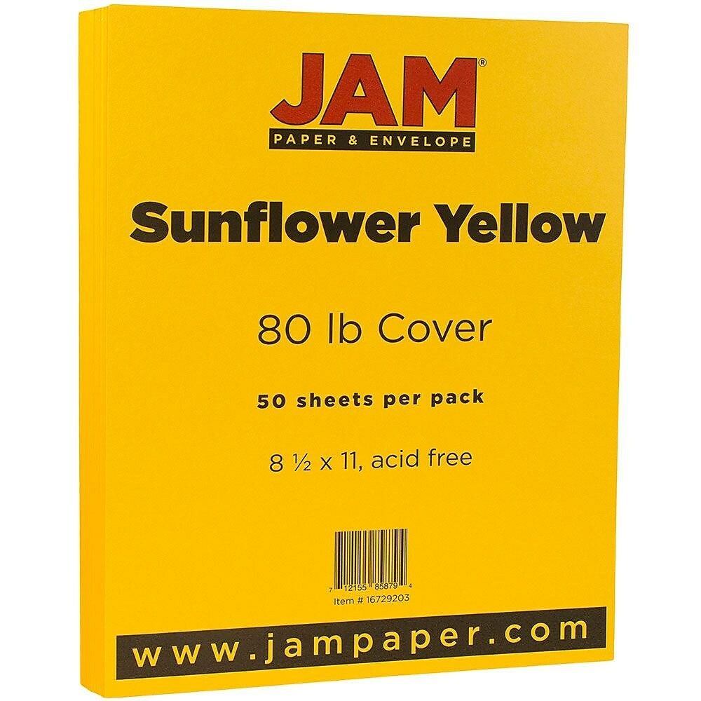 JAM Paper 80 lb. Cardstock Paper, 8.5 x 11, White Glossy, 50 Sheets/Pack  (01034702F)