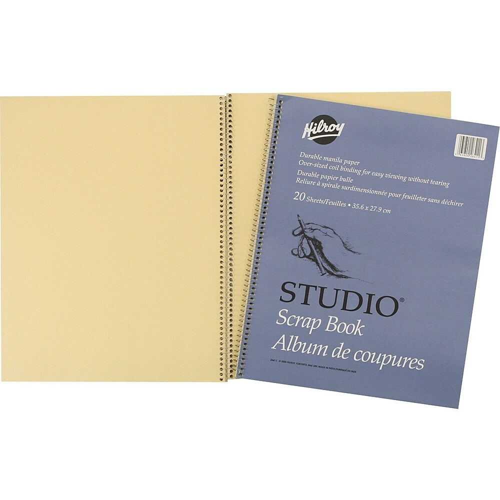  HRY26411  Hilroy Scrapbook with Oversized Coil Binding, Manila,  14 x 11, 20 Sheets
