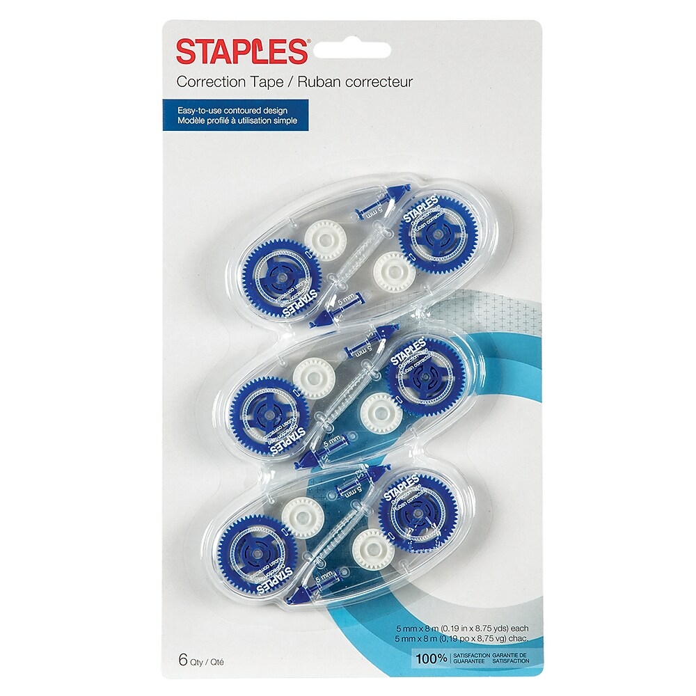  STP12562  Staples Correction Tape - 6 Pack