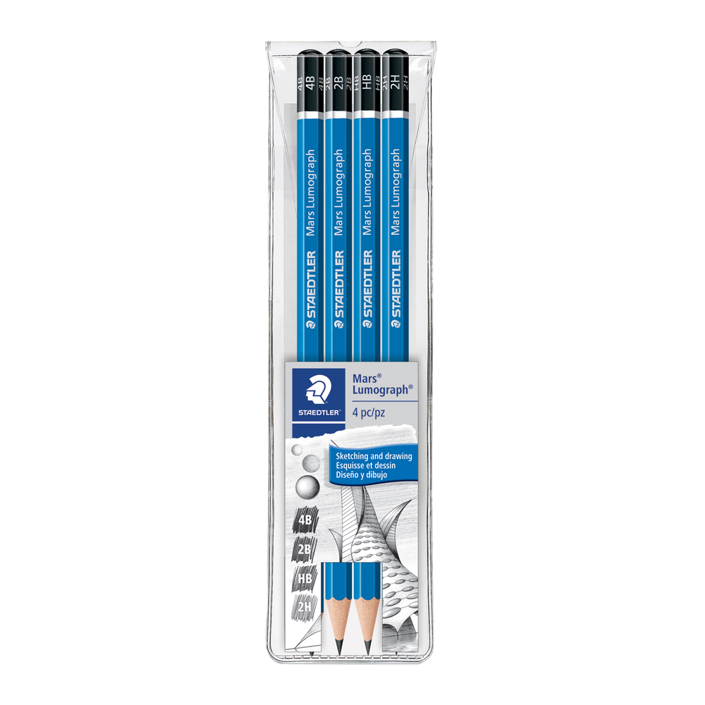 Staedtler Mars Lumograph Art Drawing Pencils, 12 Pack Graphite Pencils in  Break-Resistant Bonded Lead