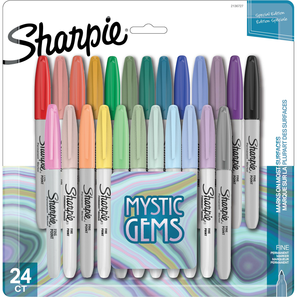 Sharpie Cosmic Color Permanent Markers, Bullet Tip, Assorted, 24-Pack