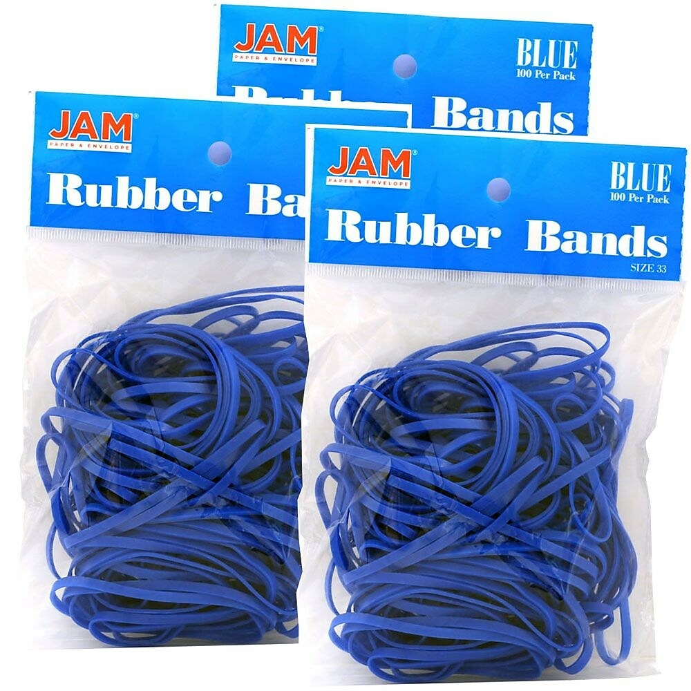 Jam Paper & Envelope Rubber Bands, White, Size 64, 100 per Pack