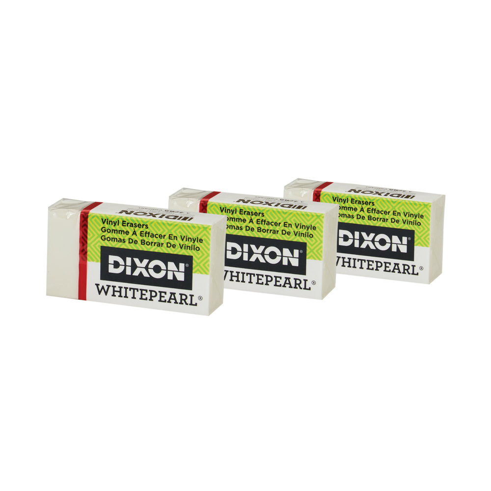 Dixon Vinyl Eraser White Pearl 2+2