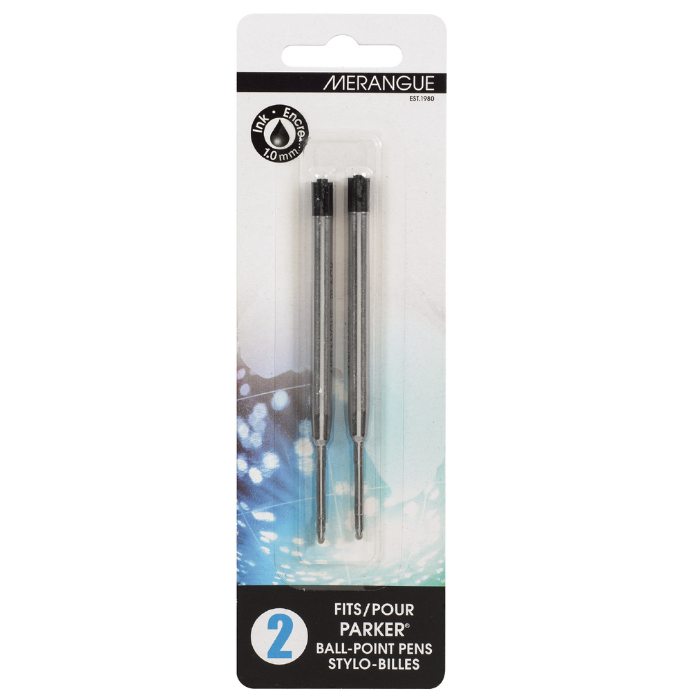  MNG408120  Merangue Parker Ballpoint Pen Refills - Medium Point  - Black Ink - 2 Pack