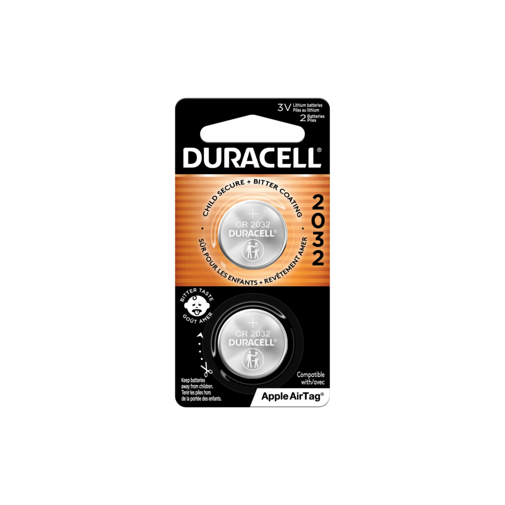  DUR5009133  Duracell 2032 Lithium Coin Battery 3V - 2 Pack