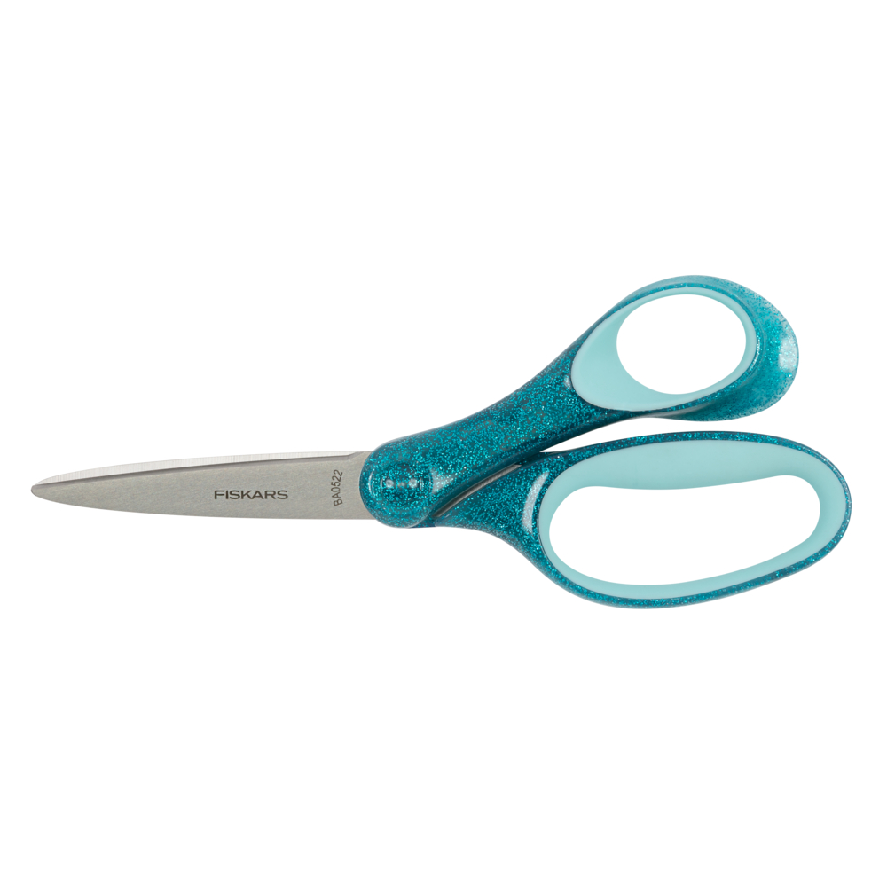 Fiskars 7 Softgrip Left Handed Student Scissors, 2 Pack, Blue