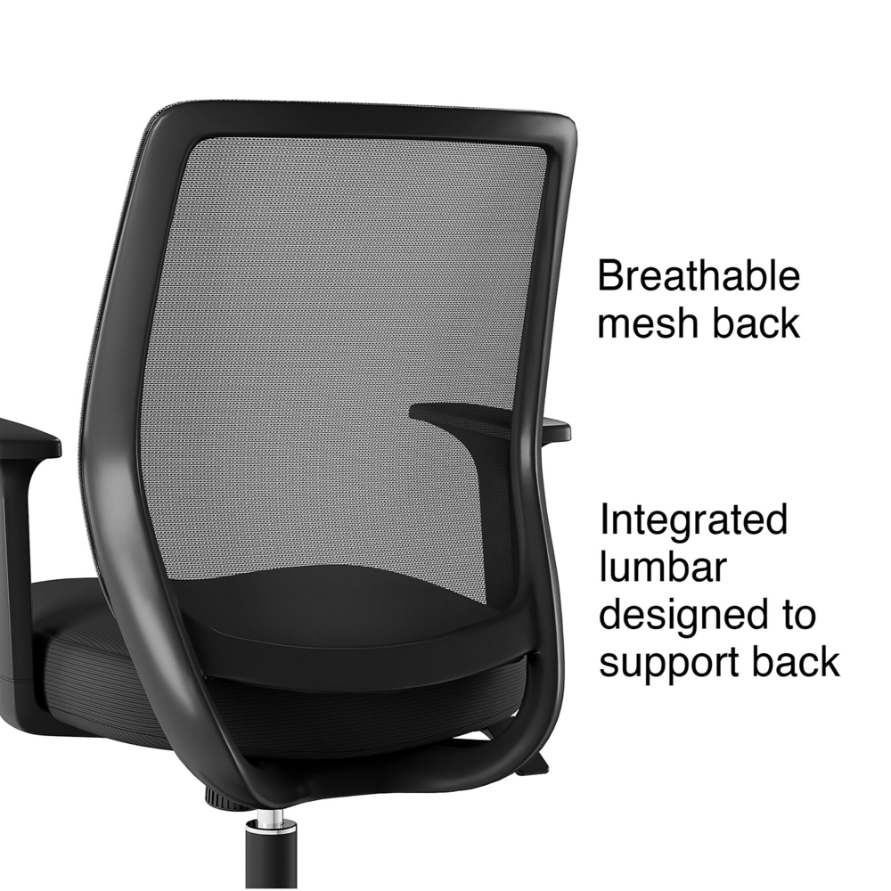  UNSUN57411  Union & Scale Essentials Mesh Back Fabric Task Chair  - Black