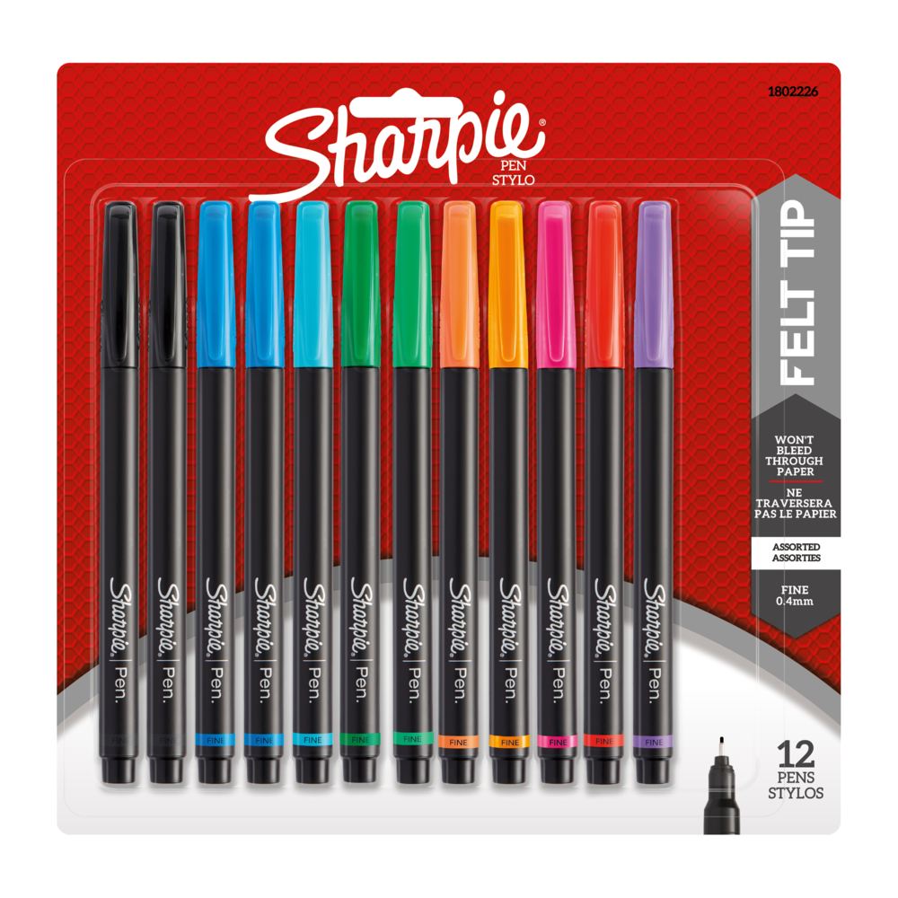  SAN1742665  Sharpie Felt Tip Pens - 0.8mm - Red Ink