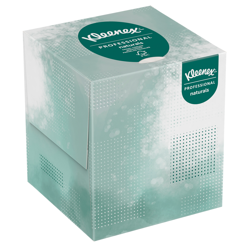  KCI21272  Kleenex - Cube de mouchoirs Professional Naturals pour  entreprise (21272), boîte de mouchoirs verticale,2 epaisseurs,90 feuilles