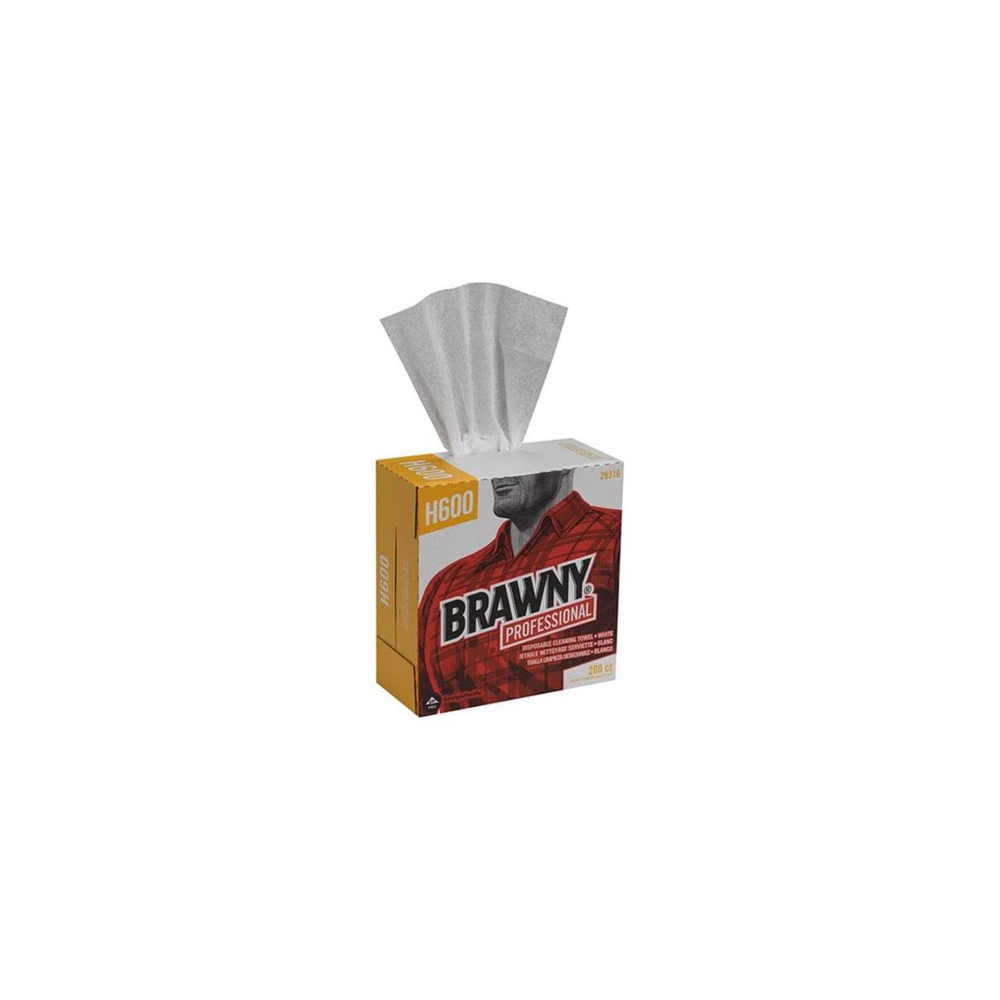 Pack of 200 Georgia-Pacific 29316 GP PRO Brawny Professional H600 Disposable Cleaning Towel White 