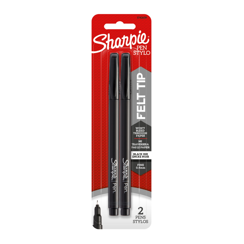  SAN1742665  Sharpie Felt Tip Pens - 0.8mm - Red Ink