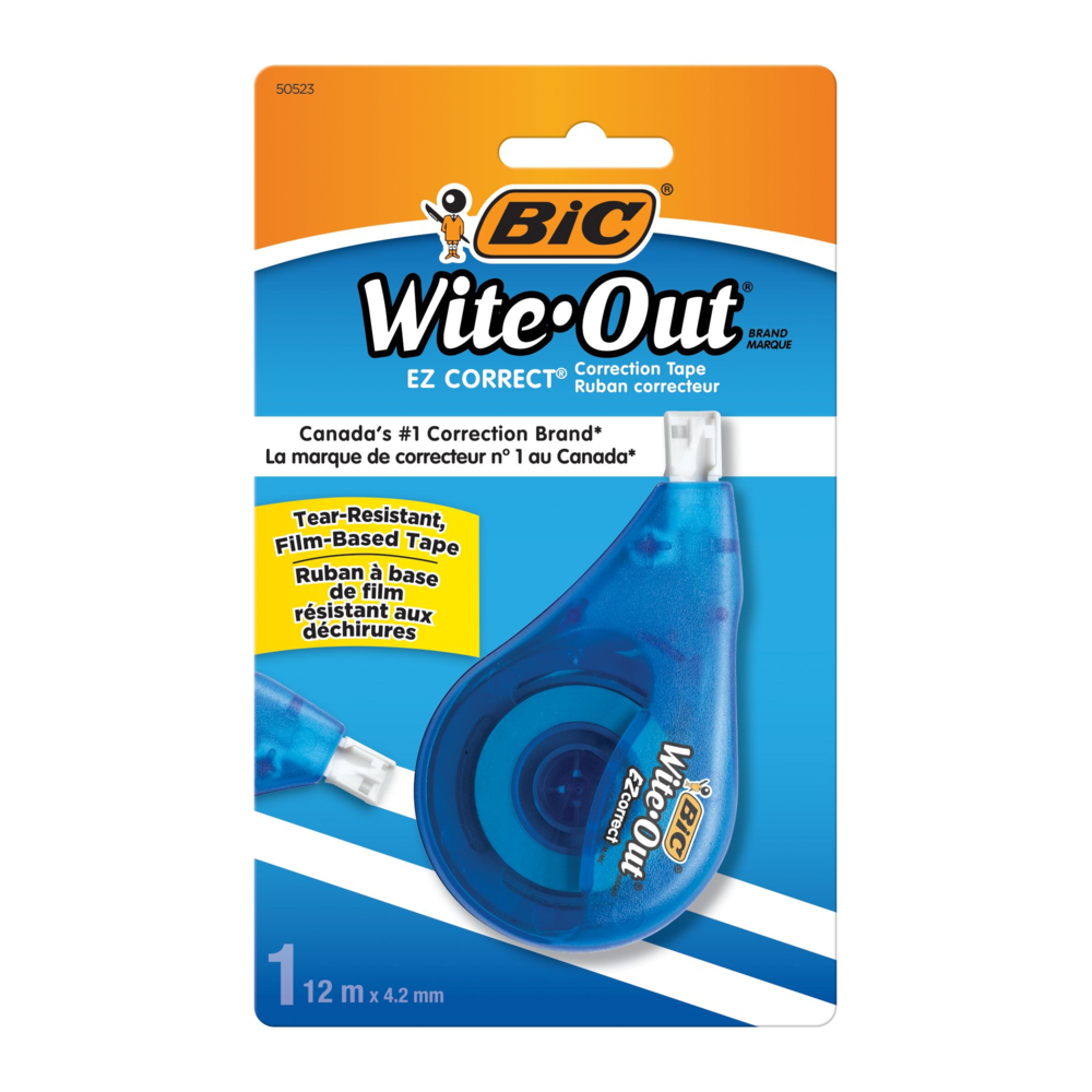  BICWOET10WHI  BIC - Ecolutions Wite-Out ruban correcteur - 6  mètres - paquet de 10