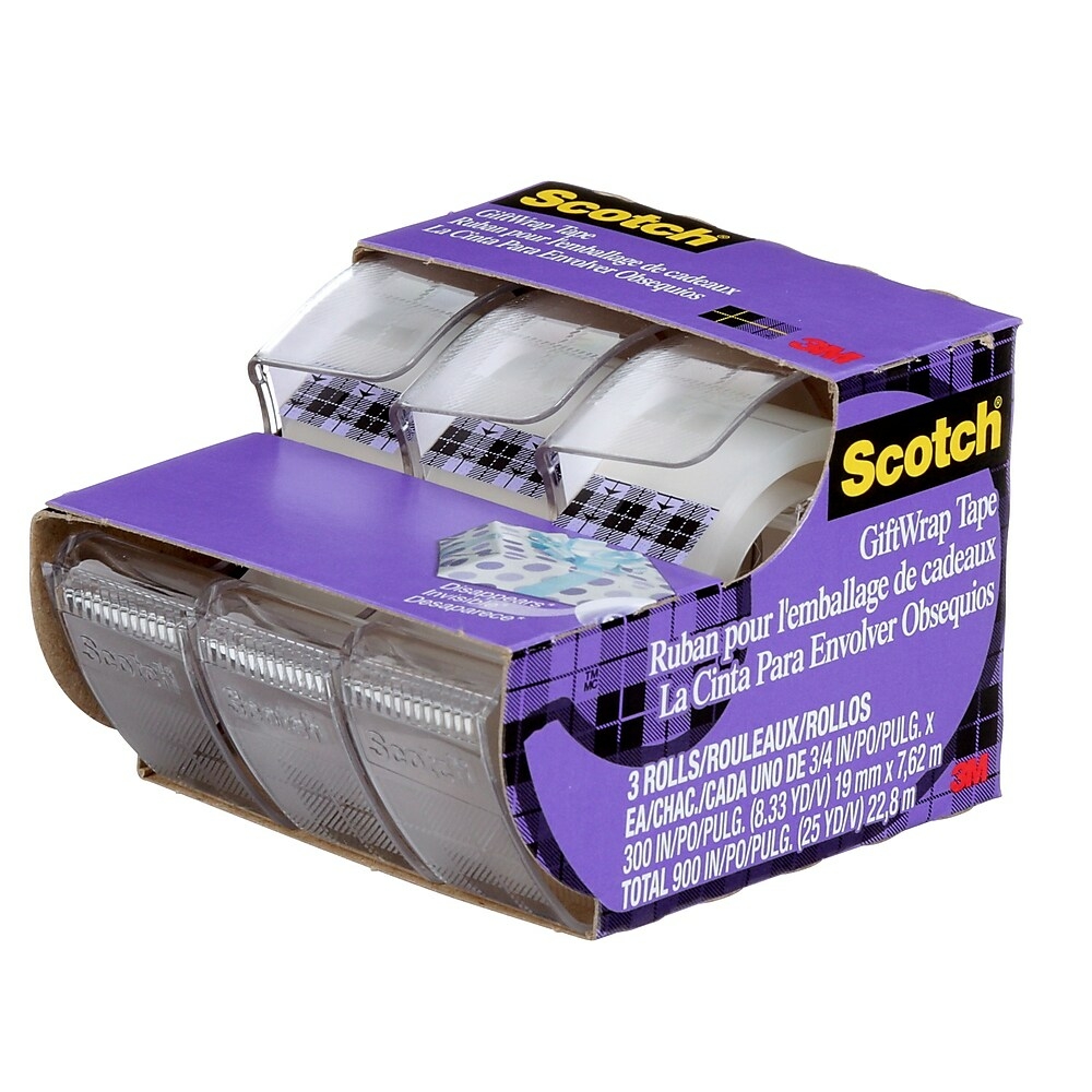 Scotch GiftWrap Tape, 3/4 In. x 300 In. (3-Pack)