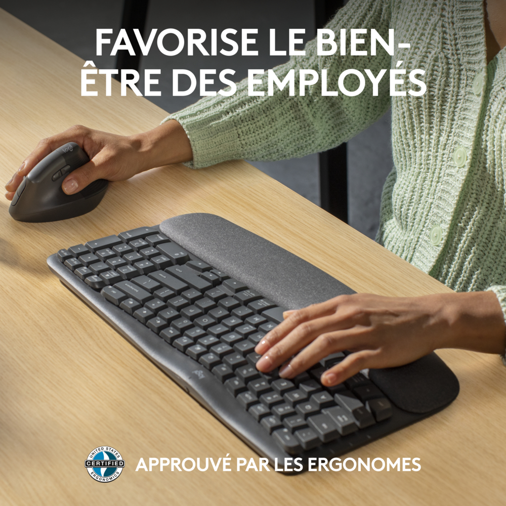 Clavier+souris s/fil ang nr - Accessoires d'ordinateur