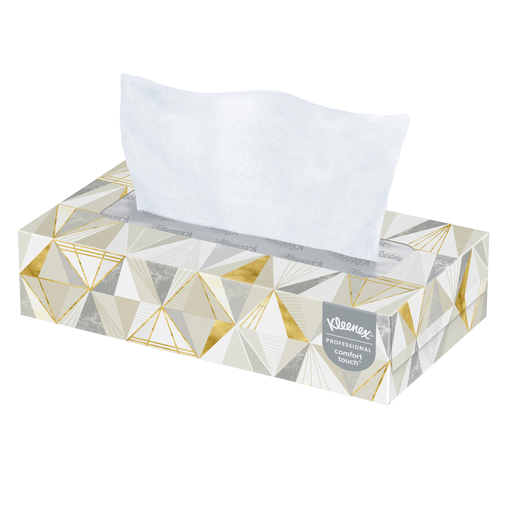  KCI03076  Kleenex – Mouchoirs, en boîte plate, 2 épaisseurs,  blanc, paq./ 12 boîtes