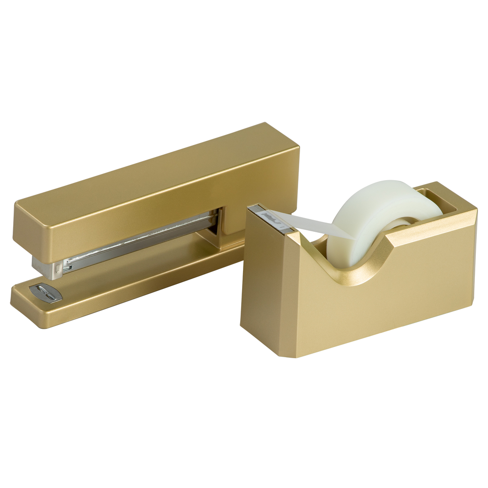  JPD3378GO  JAM Paper Office & Desk Sets, Stapler Tape Dispenser,  Gold (3378GO)