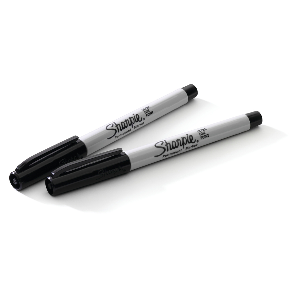 Sharpie Permanent Markers 6 Pack Assorted Sizes Ultra Fine Tip Fine Tip and Chisel Tip Permanent Markers - Black