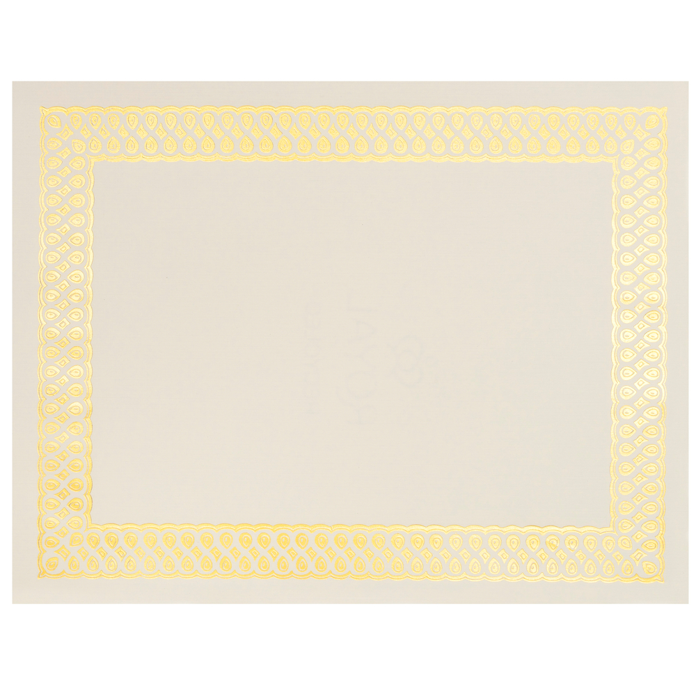  100 Sheet Award Certificate Paper, Gold Foil Metallic Border,  Ivory Letter Size Blank Paper, by Better Office Products, Diploma  Certificate Paper, Laser and Inkjet Printer Friendly, 8.5 x 11 Inches :  Office Products