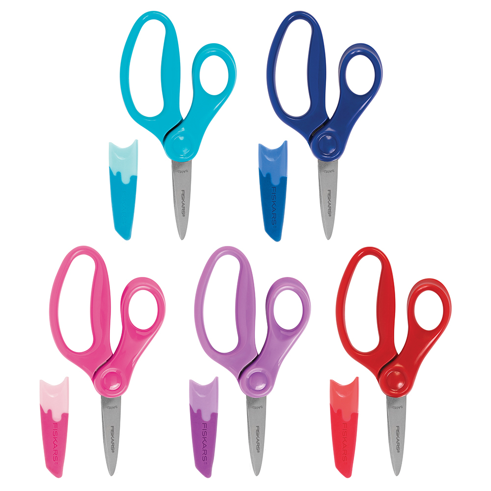 Fiskars - Ciseaux pointus gauchers pour enfants- 13 cm - assortis