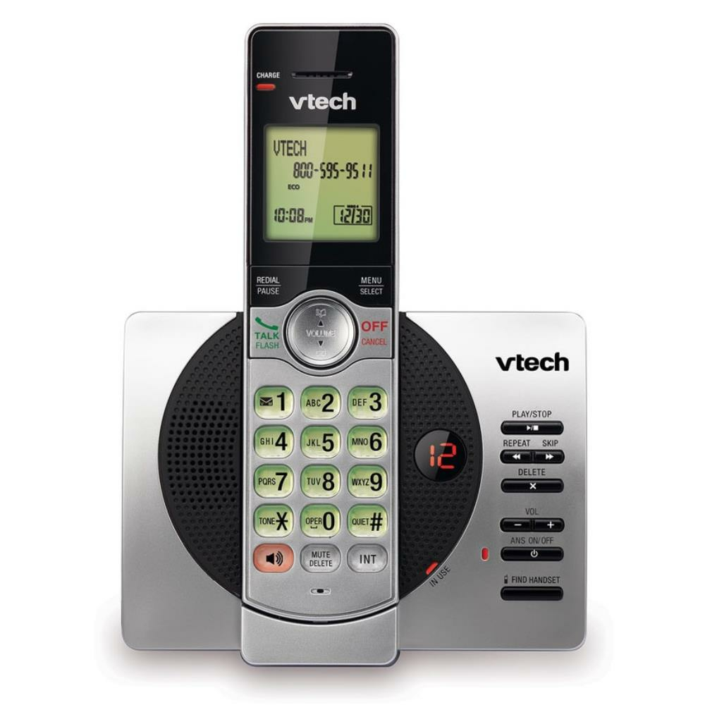 Téléphones sans fil VTech DECT 6.0 avec répondeur numérique, 3 combinés,  argent/noir