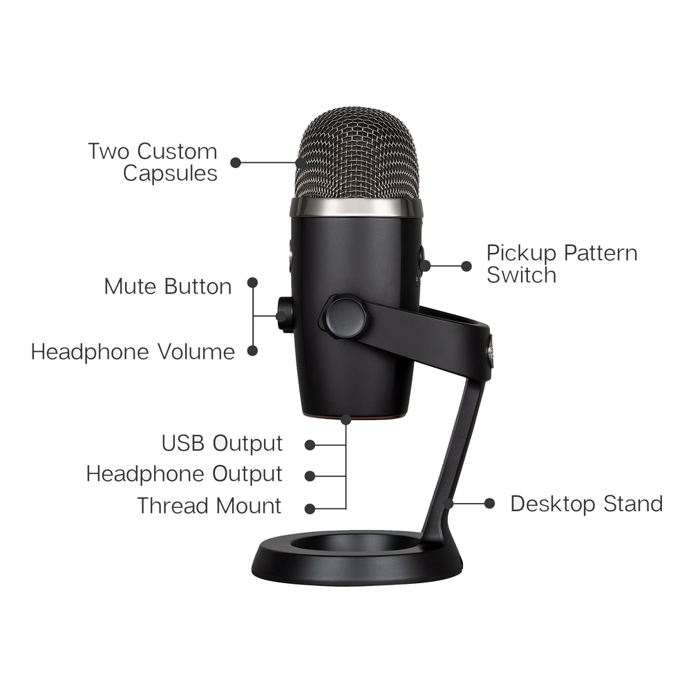  Blue Yeti Nano Premium USB Microphone for Recording