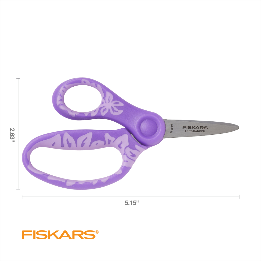 Fiskars 5 Kids Scissors - Pointed Tip (Purple)