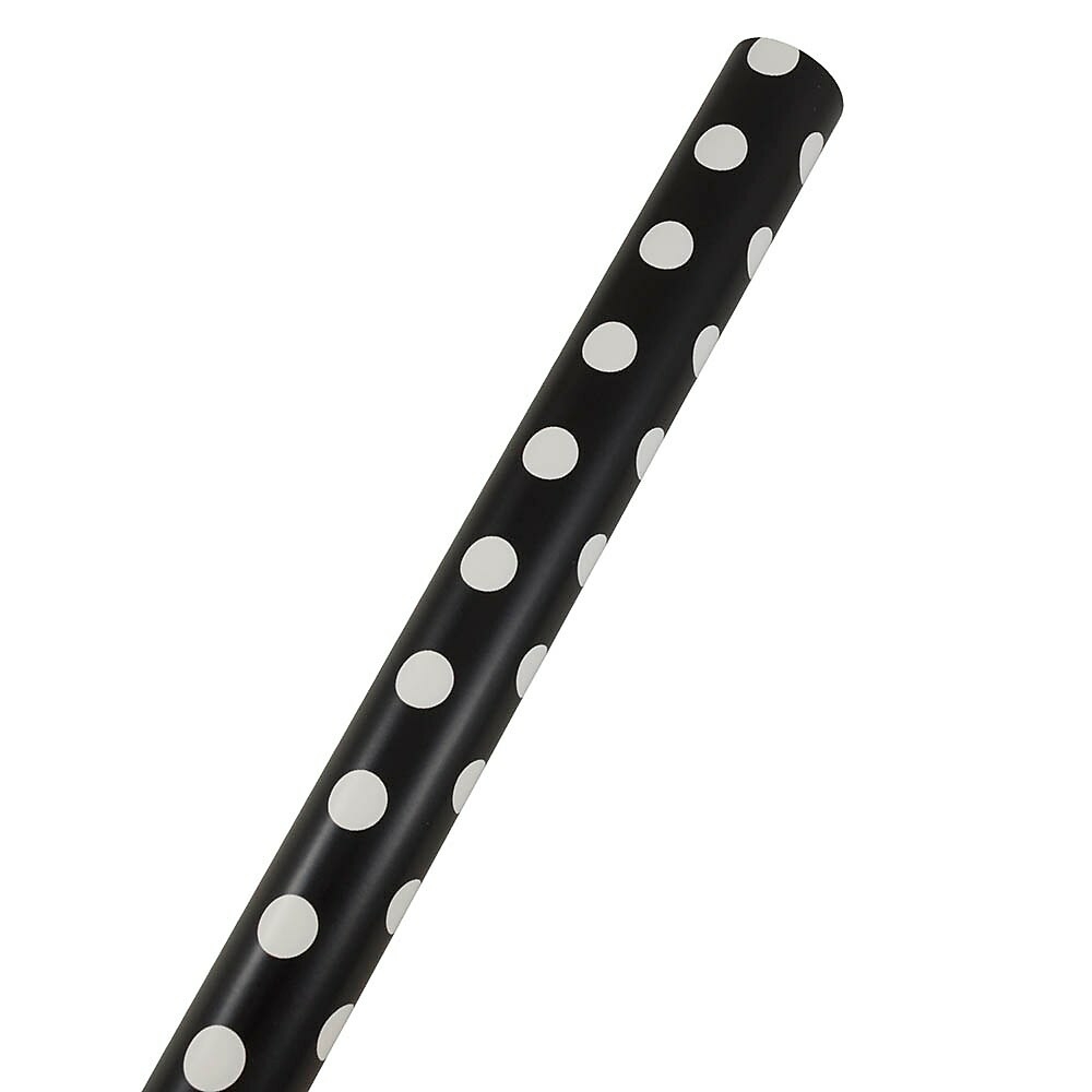  JPD2226416992G  JAM Paper Polka Dot Gift Wrapping Paper, Jumbo  40 sq. ft., Black with White Dots, 3 Pack (2226416992g)