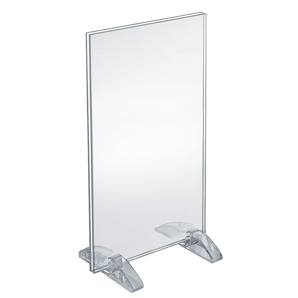 Azar 112704 8.5 inch W x 5.5 inch H L-Shaped Acrylic Sign Holder, 10Pack