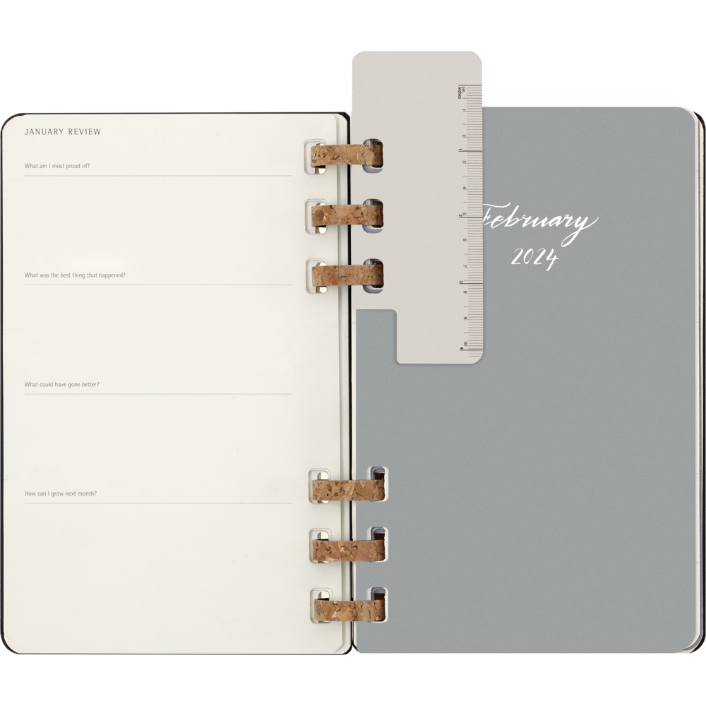 Agenda 2024 - 12 Months Spiral Planner - Large, Hard Cover - Black -  Moleskine