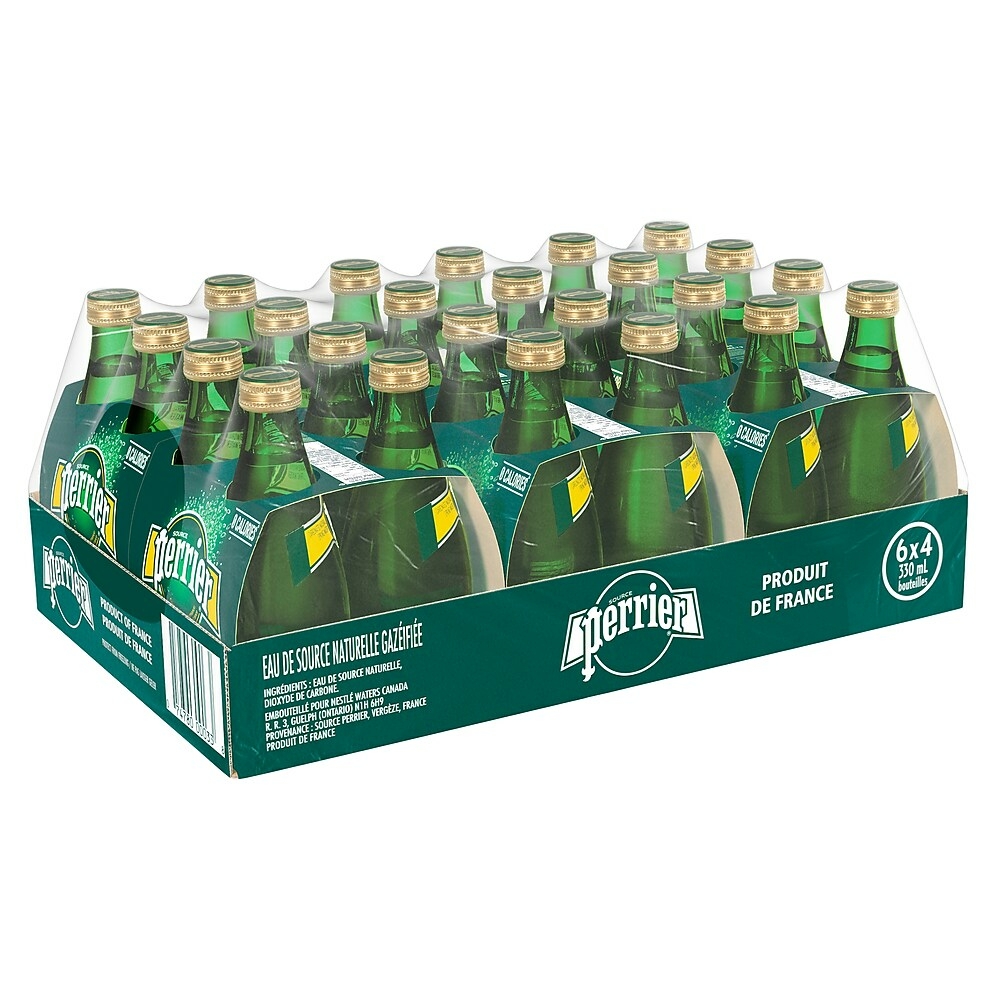 PERRIER Eau gazéifiée – 4 bouteilles en verre de 330 ml 4 x 330mL 