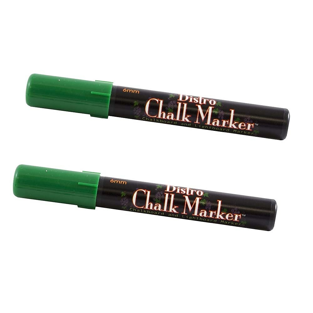  JPD526480GRA  Marvy Uchida Broad-Point Liquid Chalk Markers -  Erasable - Dustless - Green - 2 Pack