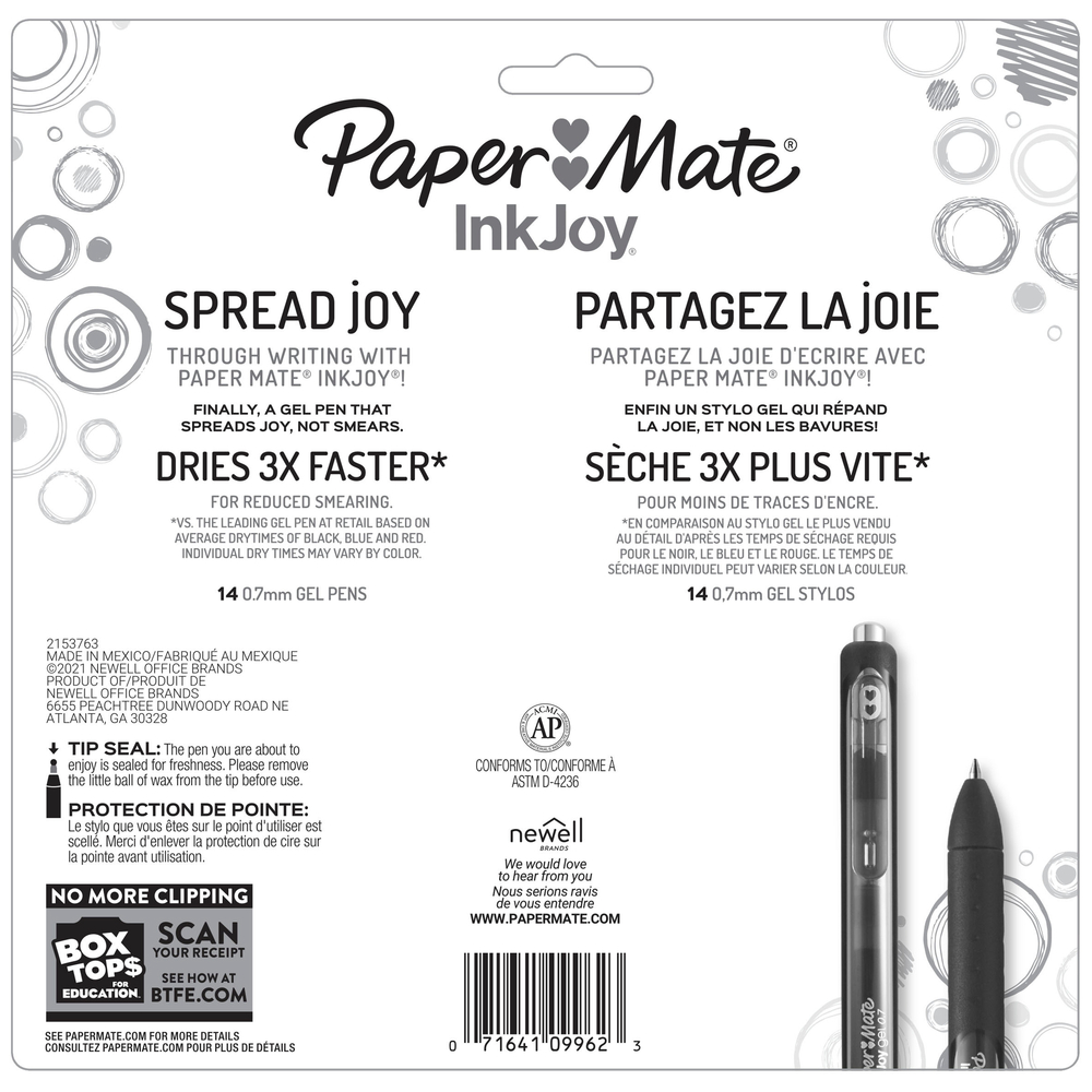 Paper Mate InkJoy Gel Medium Point Pens, Assorted Ink - 14 pack