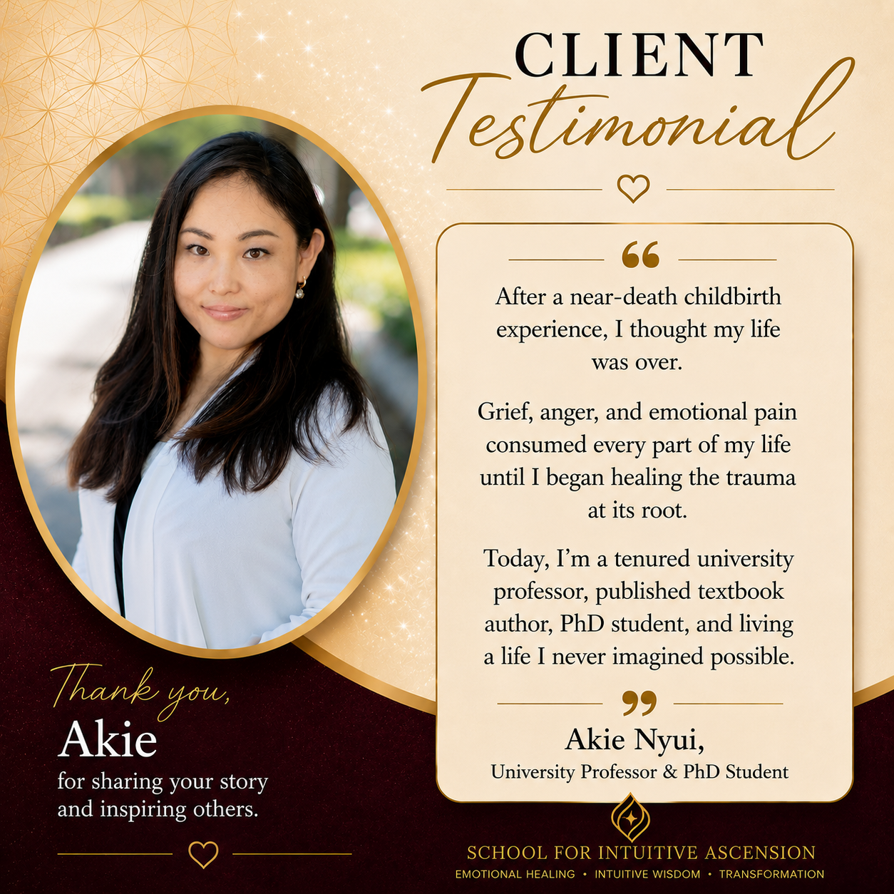 Akie, member of the School for Intuitive Ascension community