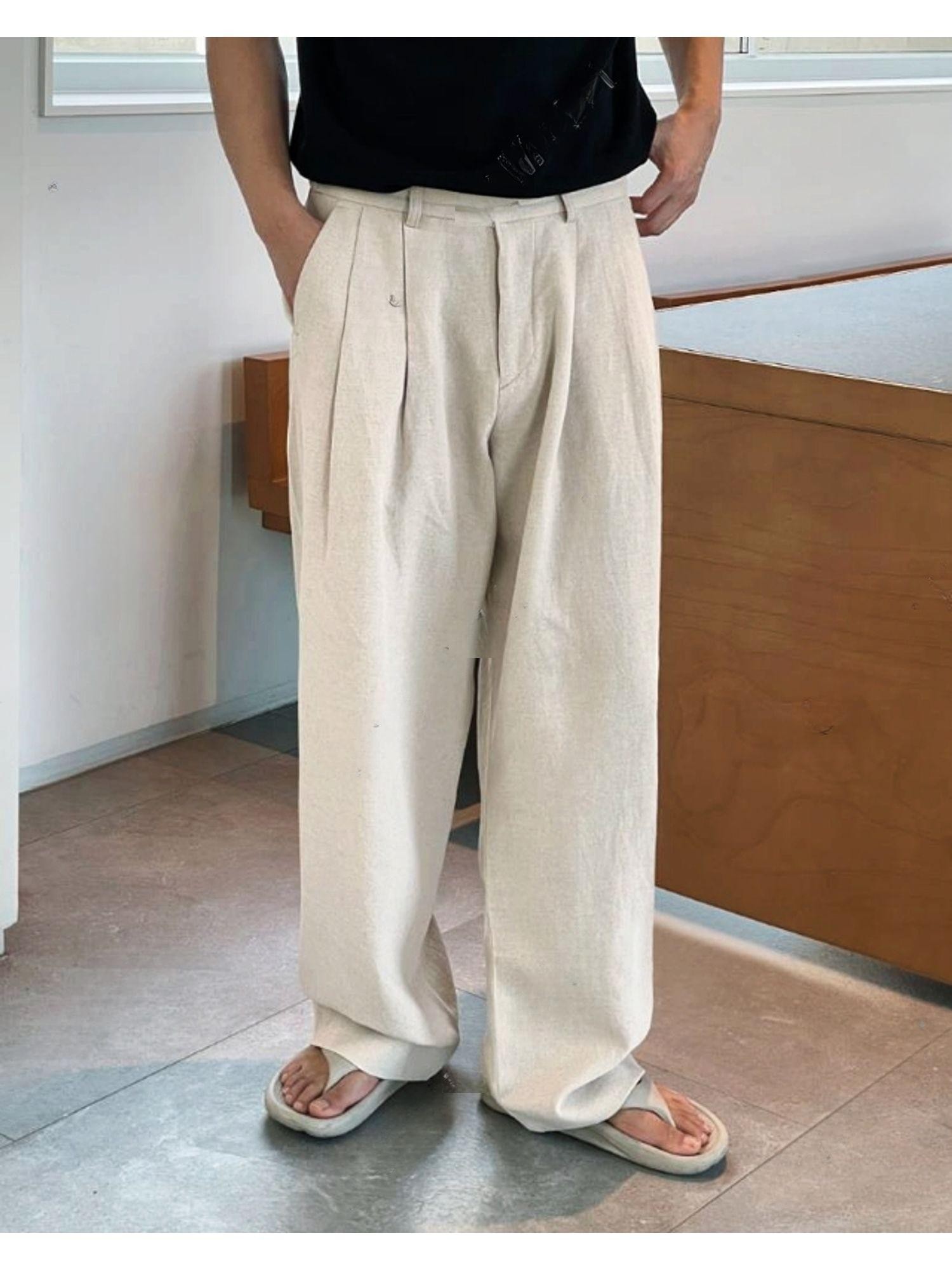 everick에버릭 린넨투턱l슬랙스 린넨슬랙스 여름슬랙스 린넨 와이드린넨 린넨팬츠