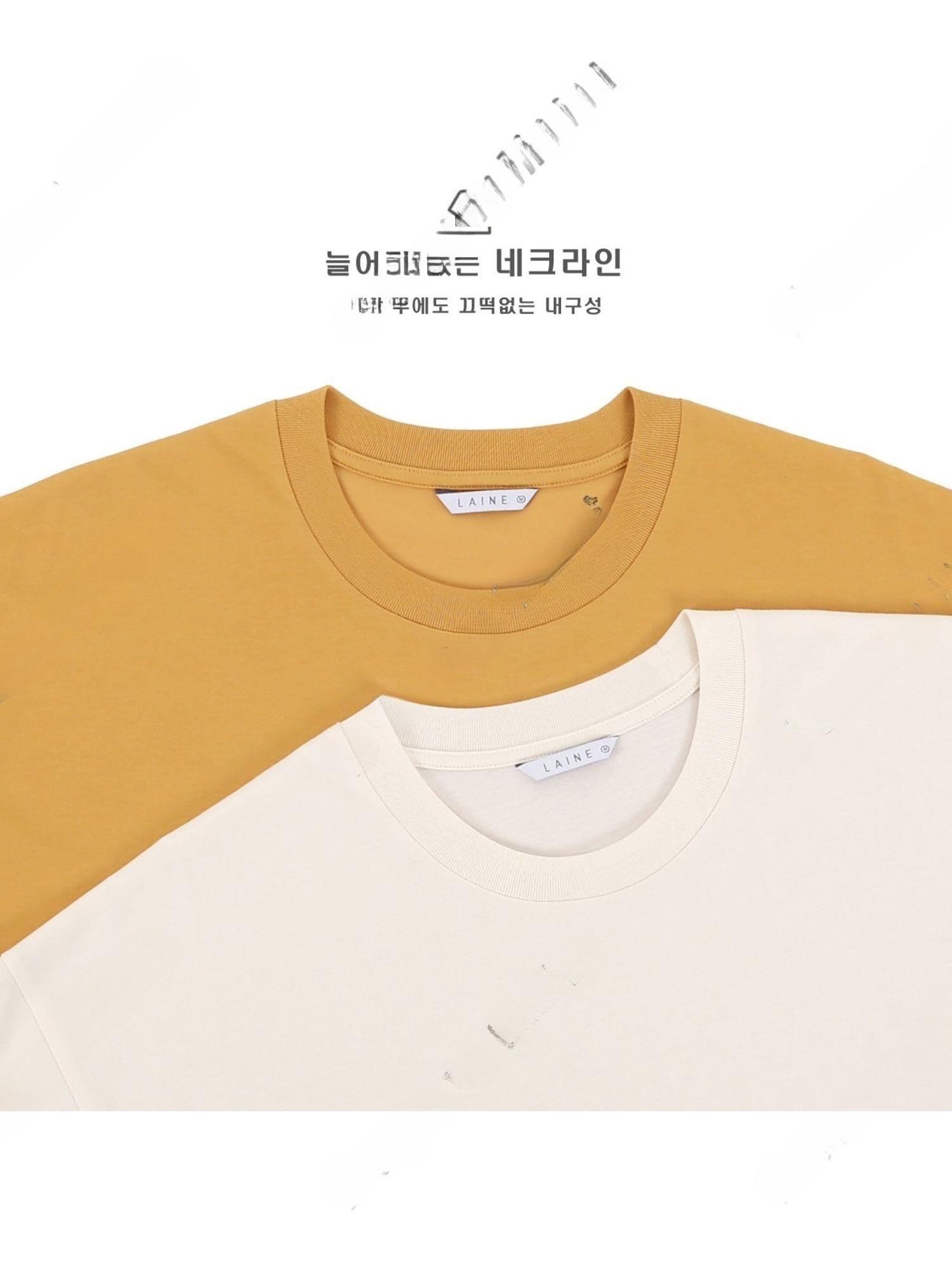LAINE 수피마 세미오버핏반팔티