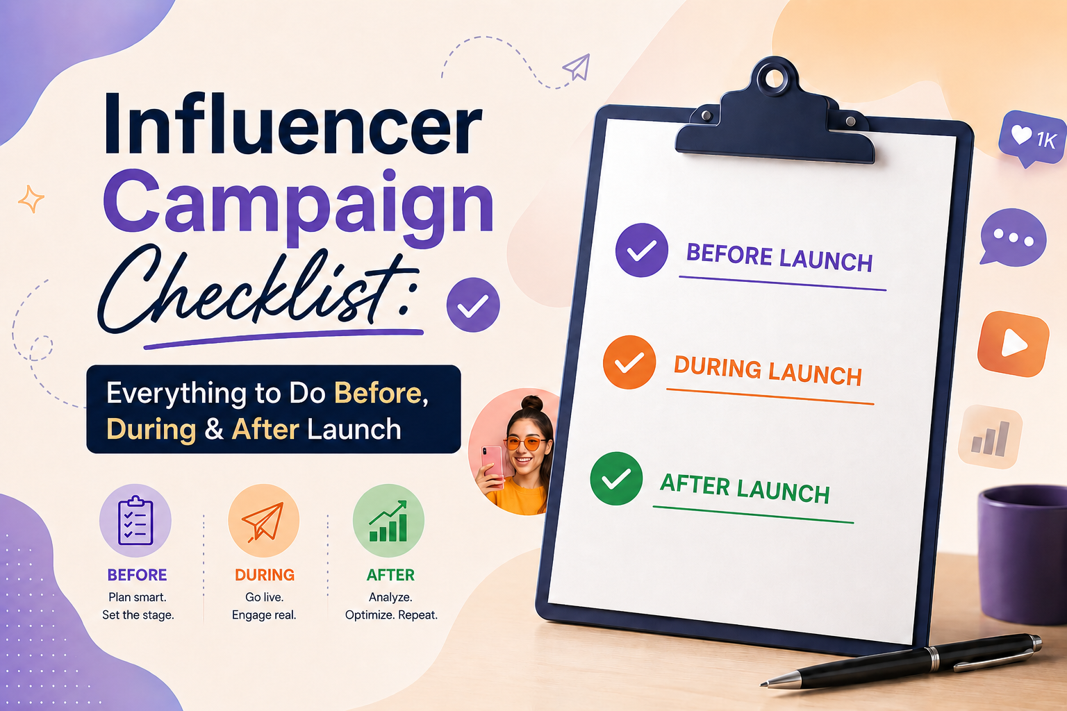 Influencer Campaign Checklist: Everything to Do Before, During & After Launch, Starbuzz.ai blog
