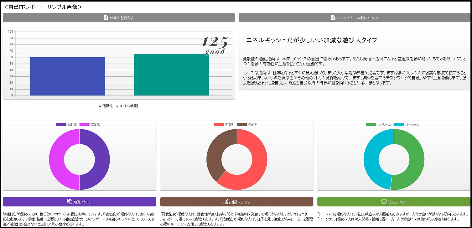 自己PRレポート　サンプル画像