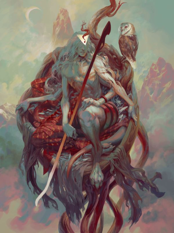 SARIEL, ANGEL OF THE WANING MOON #581/900 by Peter Mohrbacher